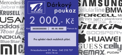 Dárkový poukaz 1M.cz na částku 2000,- Kč detail