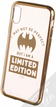 DC Comics Batgirl 005 TPU pokovený ochranný silikonový kryt s motivem pro Apple iPhone X, iPhone XS průhledná zlatá (transparent gold)