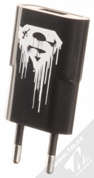DC Comics Superman 001-7 nabíječka do sítě s USB výstupem a USB kabel s microUSB konektorem černá (black) nabíječka