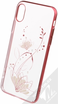 Devia Crystal Lotus pokovený ochranný kryt s motivem pro Apple iPhone X červená (red)
