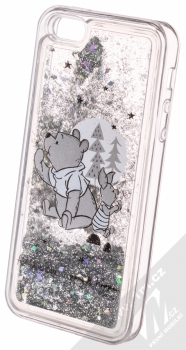 Disney Sand Medvídek Pú a Prasátko 008 ochranný kryt s přesýpacím efektem třpytek s motivem pro Apple iPhone 5, iPhone 5S, iPhone SE průhledná stříbrná (transparent silver) animace 4