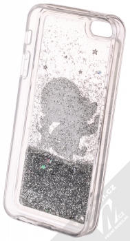Disney Sand Medvídek Pú a Prasátko 008 ochranný kryt s přesýpacím efektem třpytek s motivem pro Apple iPhone 5, iPhone 5S, iPhone SE průhledná stříbrná (transparent silver) zepředu