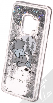 Disney Sand Medvídek Pú a Prasátko 008 ochranný kryt s přesýpacím efektem třpytek s motivem pro Samsung Galaxy S9 průhledná stříbrná (transparent silver) animace 2