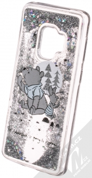 Disney Sand Medvídek Pú a Prasátko 008 ochranný kryt s přesýpacím efektem třpytek s motivem pro Samsung Galaxy S9 průhledná stříbrná (transparent silver) animace 3