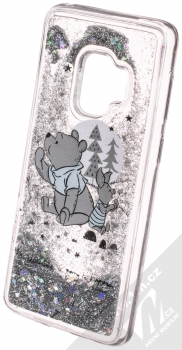 Disney Sand Medvídek Pú a Prasátko 008 ochranný kryt s přesýpacím efektem třpytek s motivem pro Samsung Galaxy S9 průhledná stříbrná (transparent silver) animace 4