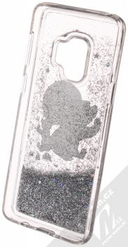 Disney Sand Medvídek Pú a Prasátko 008 ochranný kryt s přesýpacím efektem třpytek s motivem pro Samsung Galaxy S9 průhledná stříbrná (transparent silver) zepředu