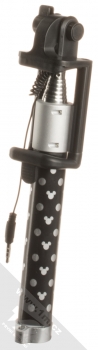 Disney Selfie Stick Mickey Mouse 001 selfie tyčka s motivy a tlačítkem spouště přes audio konektor jack 3,5mm černá (black) složené zezadu