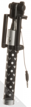Disney Selfie Stick Mickey Mouse 001 selfie tyčka s motivy a tlačítkem spouště přes audio konektor jack 3,5mm černá (black) složené