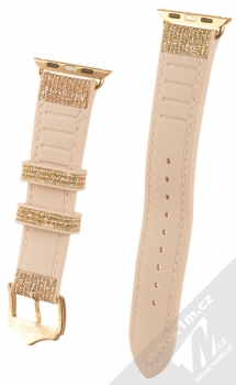 Dux Ducis Sparkle Watch Band silikonový třpytivý řemínek pro Apple Watch 38mm, Watch 40mm, Watch 41mm zlatá (gold) zezadu