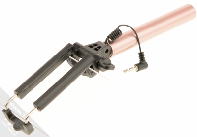 Fixed Snap Mini kompaktní selfie tyčka s tlačítkem spouště přes audio konektor jack 3,5mm růžově zlatá (rose gold) rozpětí držáku
