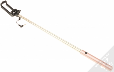 Fixed Snap Mini kompaktní selfie tyčka s tlačítkem spouště přes audio konektor jack 3,5mm růžově zlatá (rose gold) rozpětí tyčky