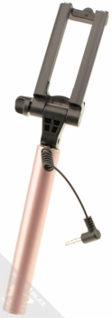 Fixed Snap Mini kompaktní selfie tyčka s tlačítkem spouště přes audio konektor jack 3,5mm růžově zlatá (rose gold) zezadu