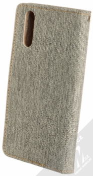 Forcell Canvas Book flipové pouzdro pro Huawei P20 šedá hnědá (grey camel) zezadu