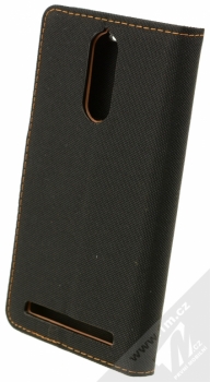 Forcell Canvas Book flipové pouzdro pro Lenovo Vibe K5 Note černá hnědá (black camel) zezadu