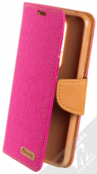 Forcell Canvas Book flipové pouzdro pro Nokia 6.1 Plus sytě růžová hnědá (hot pink camel)