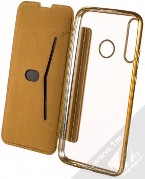 Forcell Electro Book flipové pouzdro pro Huawei P40 Lite E zlatá (gold) otevřené