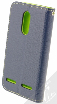 Forcell Fancy Book flipové pouzdro pro Lenovo K6 modro limetkově zelená (blue lime) zezadu