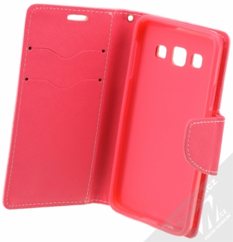 Forcell Fancy Book flipové pouzdro pro Samsung Galaxy A3 růžová (pink) otevřené