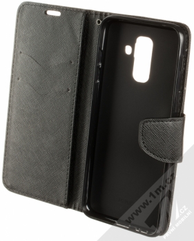 Forcell Fancy Book flipové pouzdro pro Samsung Galaxy A6 Plus (2018) černá (black) otevřené