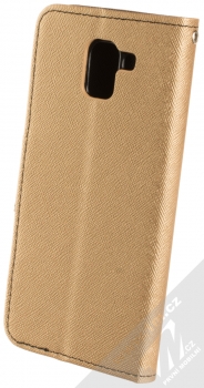 Forcell Fancy Book flipové pouzdro pro Samsung Galaxy J6 (2018) zlatá černá (gold black) zezadu