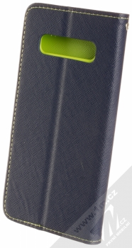 Forcell Fancy Book flipové pouzdro pro Samsung Galaxy S10 Plus modrá limetkově zelená (blue lime) zezadu