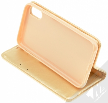 Forcell Magnet Book flipové pouzdro pro Apple iPhone X zlatá (gold) stojánek