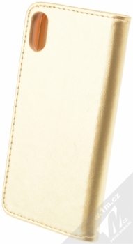 Forcell Magnet Book flipové pouzdro pro Apple iPhone X zlatá (gold) zezadu