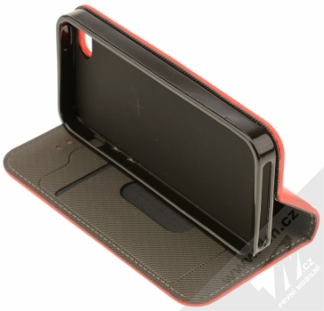 Forcell Thermo Book tepelně senzitivní flipové pouzdro pro Apple iPhone 5, 5S, SE červená (red) stojánek