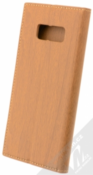 Forcell Wood flipové pouzdro s motivem dřeva pro Samsung Galaxy S8 hnědý dub (oak brown) zezadu