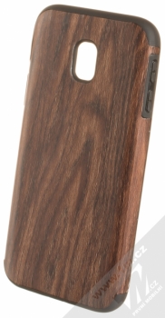 Forcell Wood ochranný kryt s motivem dřeva pro Samsung Galaxy J3 (2017) hnědá černá (brown black)
