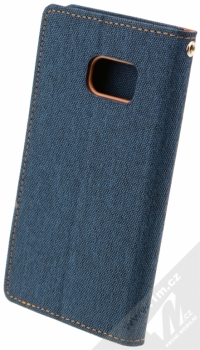 Goospery Canvas Diary flipové pouzdro pro Samsung Galaxy S7 modro hnědá (blue / camel) zezadu