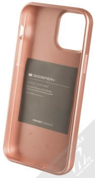 Goospery i-Jelly Case TPU ochranný kryt pro Apple iPhone 12, iPhone 12 Pro růžově zlatá (metal rose gold) zepředu
