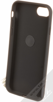 Guess Saffiano Ring Hard Case ochranný kryt s držákem na prst pro Apple iPhone 7, iPhone 8 (GUHCI8RSSABK) černá (black) zepředu