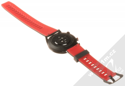 Honor Watch Magic chytré hodinky černá červená (lava black) rozepnuté zezadu