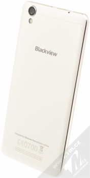 iGET BLACKVIEW A8 bílá (pearl white) šikmo zezadu