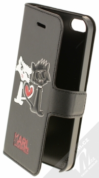Karl Lagerfeld Choupette in Love Booktype Case flipové pouzdro pro Apple iPhone 5, iPhone 5S, iPhone SE (KLFLBKPSECL1BK) černá (black)