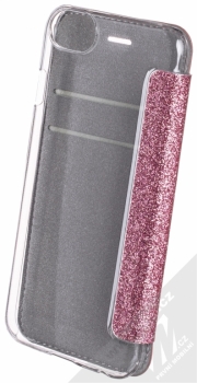 Karl Lagerfeld Glam Choupette třpytivé flipové pouzdro s motivem pro Apple iPhone 6, iPhone 6S, iPhone 7, iPhone 8 (KLFLBKP7GLCHPI) růžová (pink) zezadu