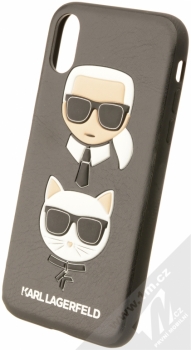 Karl Lagerfeld Karl and Choupette ochranný kryt s motivem pro Apple iPhone X (KLHCPXKICKC) černá (black)