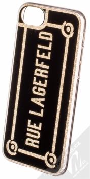 Karl Lagerfeld Rue Lagerfeld třpytivý ochranný kryt s motivem pro Apple iPhone 6, iPhone 6S, iPhone 7, iPhone 8 (KLHCP7RLAG) černá zlatá (black gold)