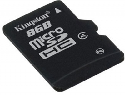 Kingston microSDHC 8GB paměťová karta paměťová karta šikmo