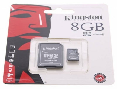 Kingston microSDHC 8GB paměťová karta krabička