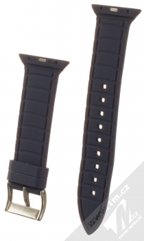 Kingxbar Crystal Fabric Band Silikonový třpytivý řemínek pro Apple Watch 42mm, Watch 44mm, Watch 45mm tmavě modrá (dark blue) zezadu