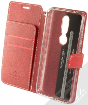 Molan Cano Issue Diary flipové pouzdro pro Nokia 7.1 červená (red) otevřené