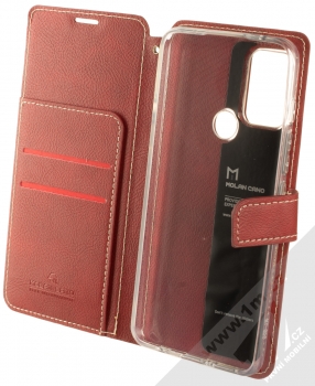 Molan Cano Issue Diary flipové pouzdro pro Motorola Moto G50 červená (red) otevřené