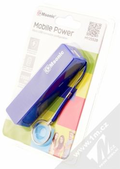 Msonic MY2552B PowerBank záložní zdroj 2500mAh pro mobilní telefon, mobil, smartphone modrá (blue) krabička