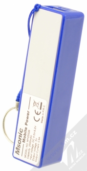 Msonic MY2552B PowerBank záložní zdroj 2500mAh pro mobilní telefon, mobil, smartphone modrá (blue) zezadu