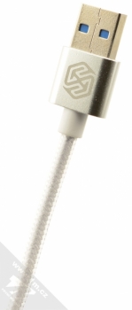 Nillkin Elite opletený USB 3.0 kabel s USB Type-C konektorem pro mobilní telefon, mobil, smartphone, tablet stříbrná (silver) USB konektor