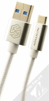 Nillkin Elite opletený USB 3.0 kabel s USB Type-C konektorem pro mobilní telefon, mobil, smartphone, tablet stříbrná (silver)