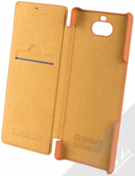Nillkin Qin flipové pouzdro pro Sony Xperia 10 Plus hnědá (brown) otevřené