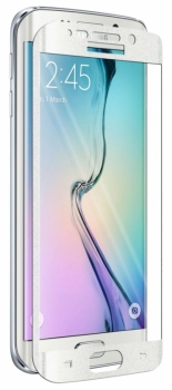 Poly Source Koala barevné ochranné tvrzené sklo na kompletní zahnutý displej pro Samsung Galaxy S6 Edge bílá (white)